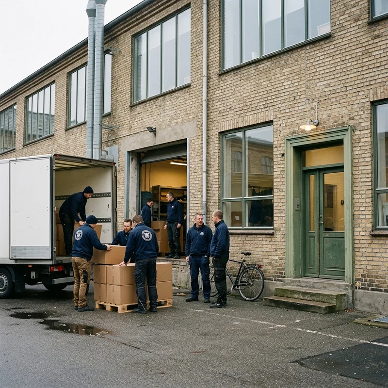 Factory exterior with the loading bay and office entrance
