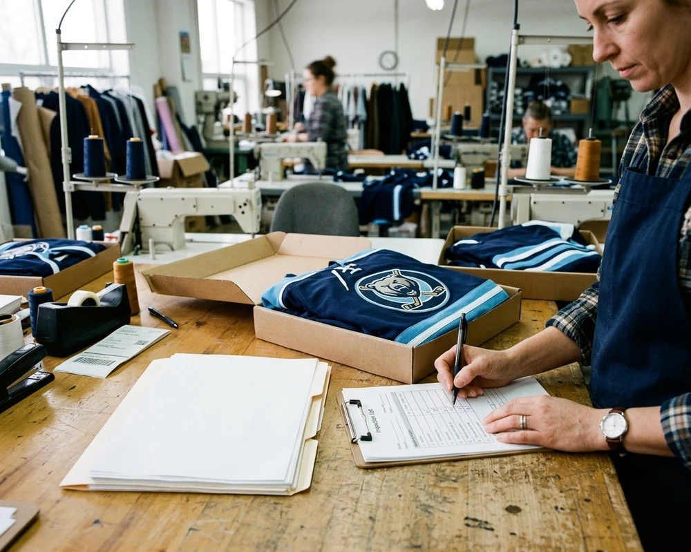 Inspection records and packing lists filed with an order before shipment