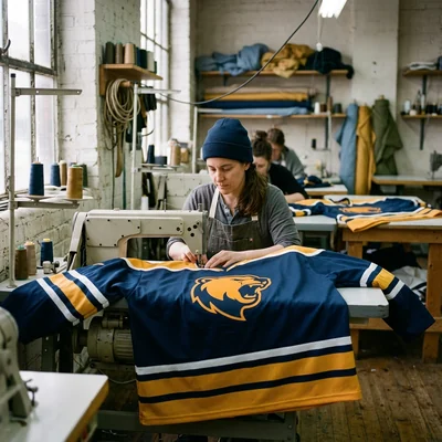 Goalie cut hockey jersey
