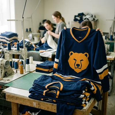 Home game hockey jersey in dark school color