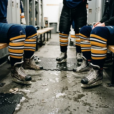 Matching striped hockey socks