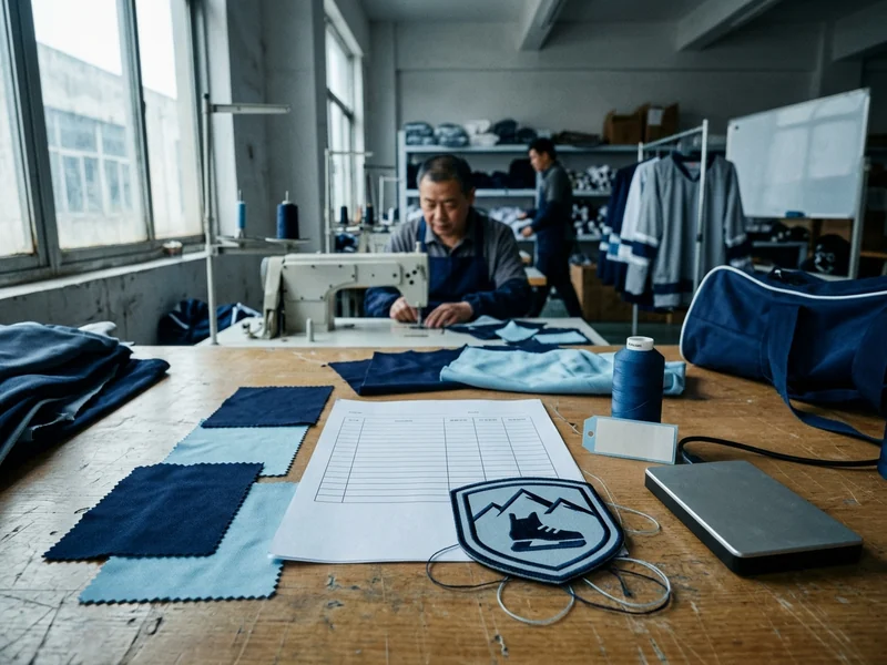 Team order details, color swatches and logo file laid out for a quote